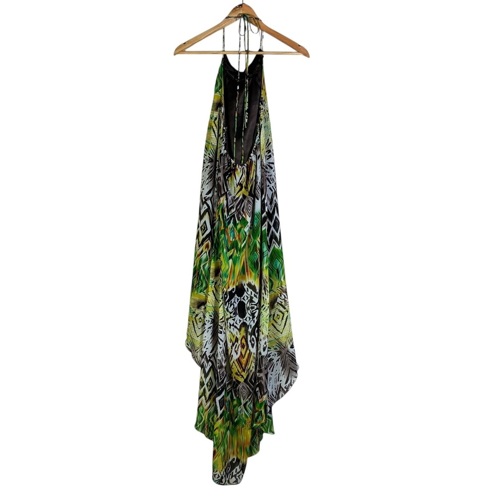 Allen B Womens Boho Tribal Halter Maxi Dress Size S Multicolor Festival Beachy - Picture 6 of 8